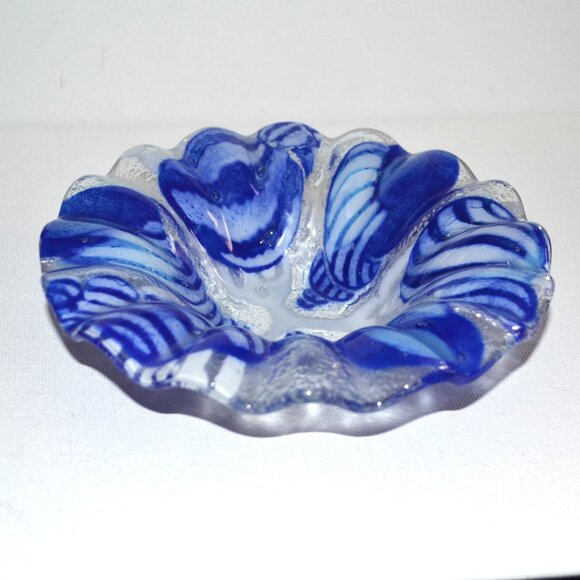 Sydensticker Fused Art Glass Seashell Bowl Home Decor Seashore - Picture 3 of 4
